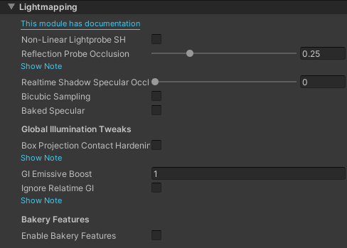 Lightmapping Controls