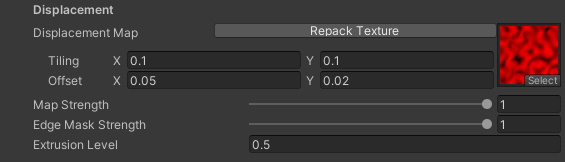 Displacement Settings